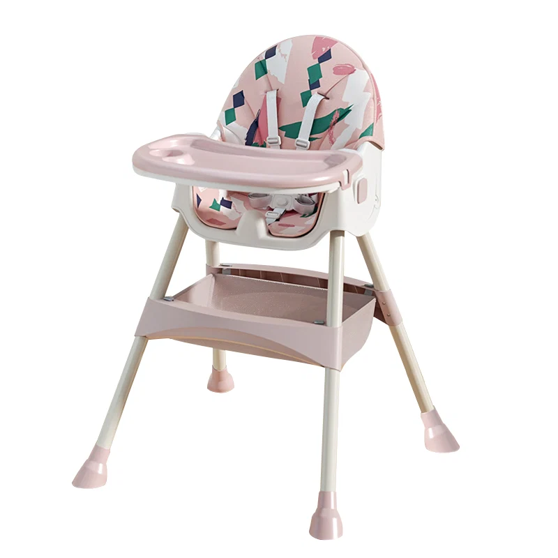Cadeira de refeição infantil 2 em 1 Comfort - Rosa Ornamento - Image 2