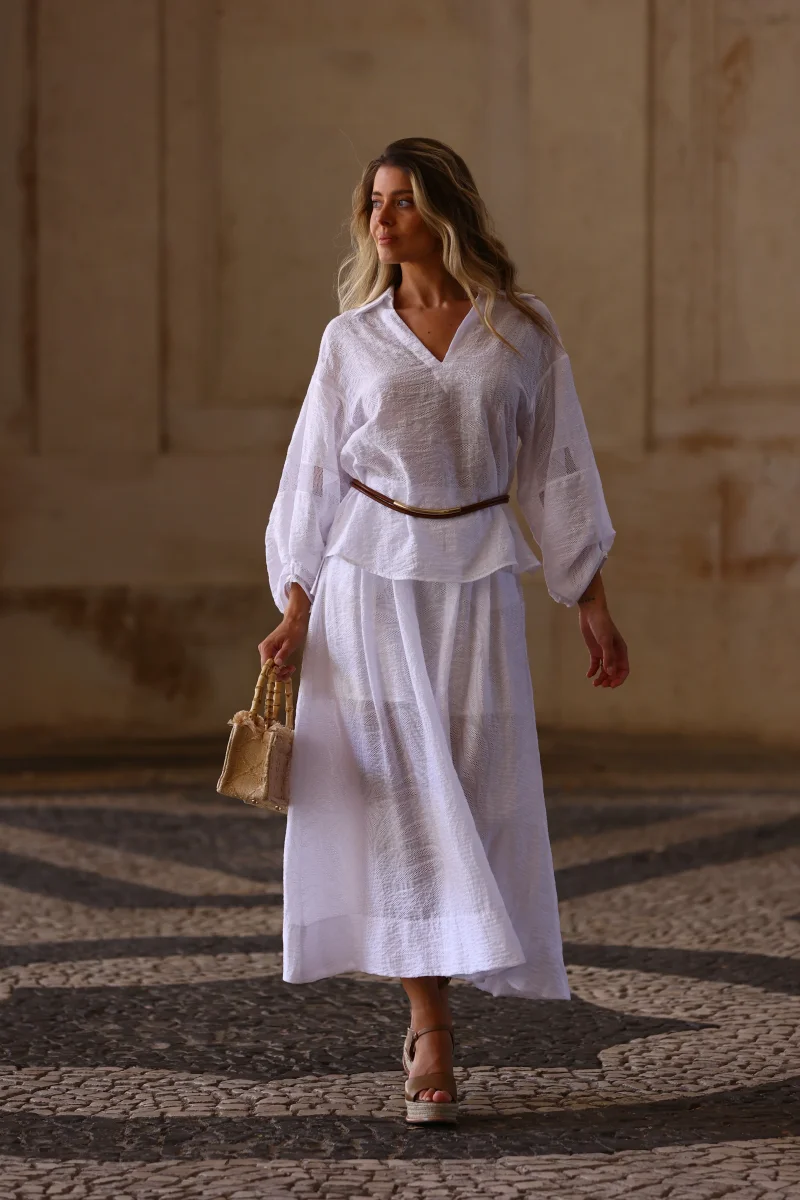 Blusa ampla em tecido translúcido - Simona Corsellini