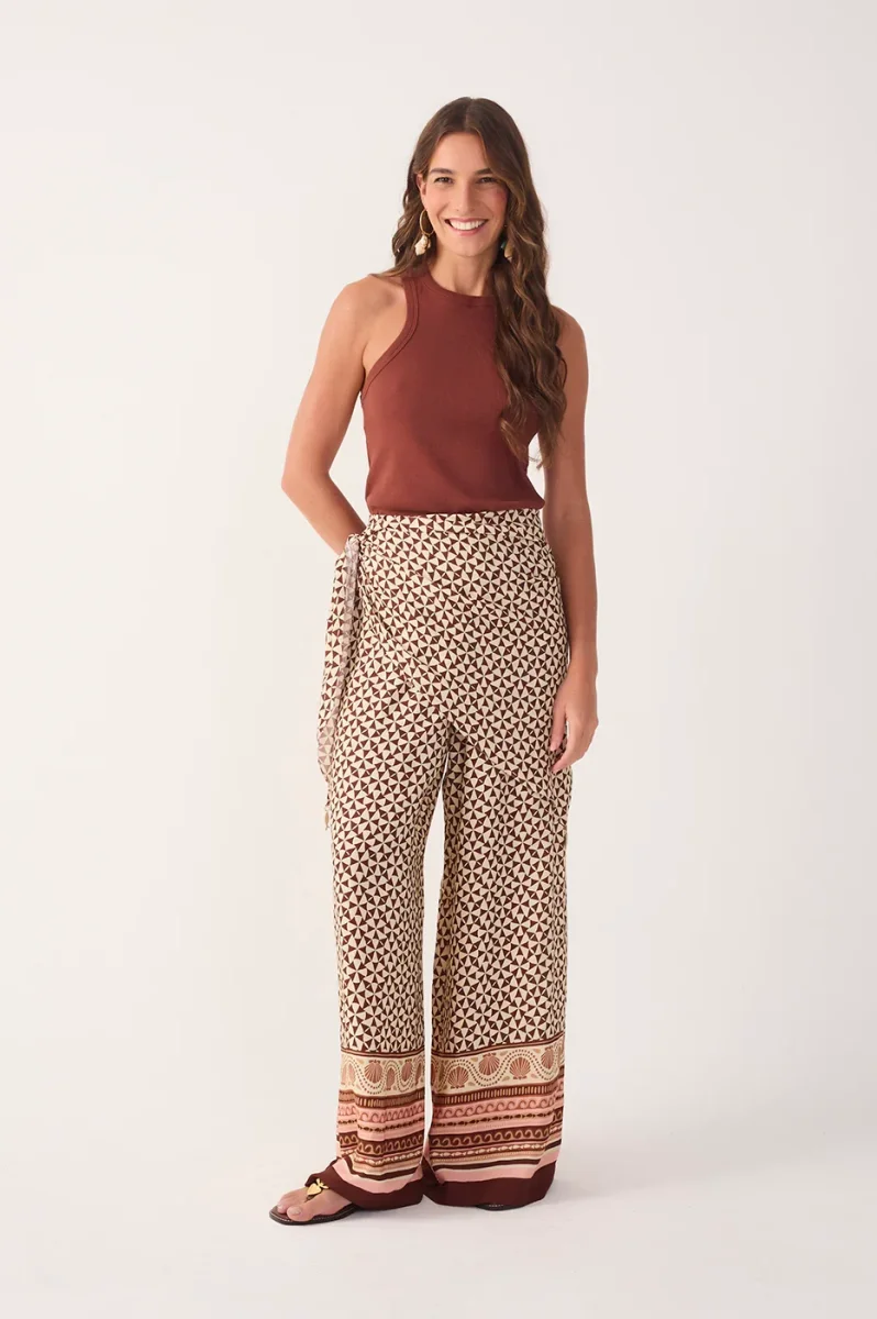 Calças Solstício Wide-Leg com Lenço - Dress To