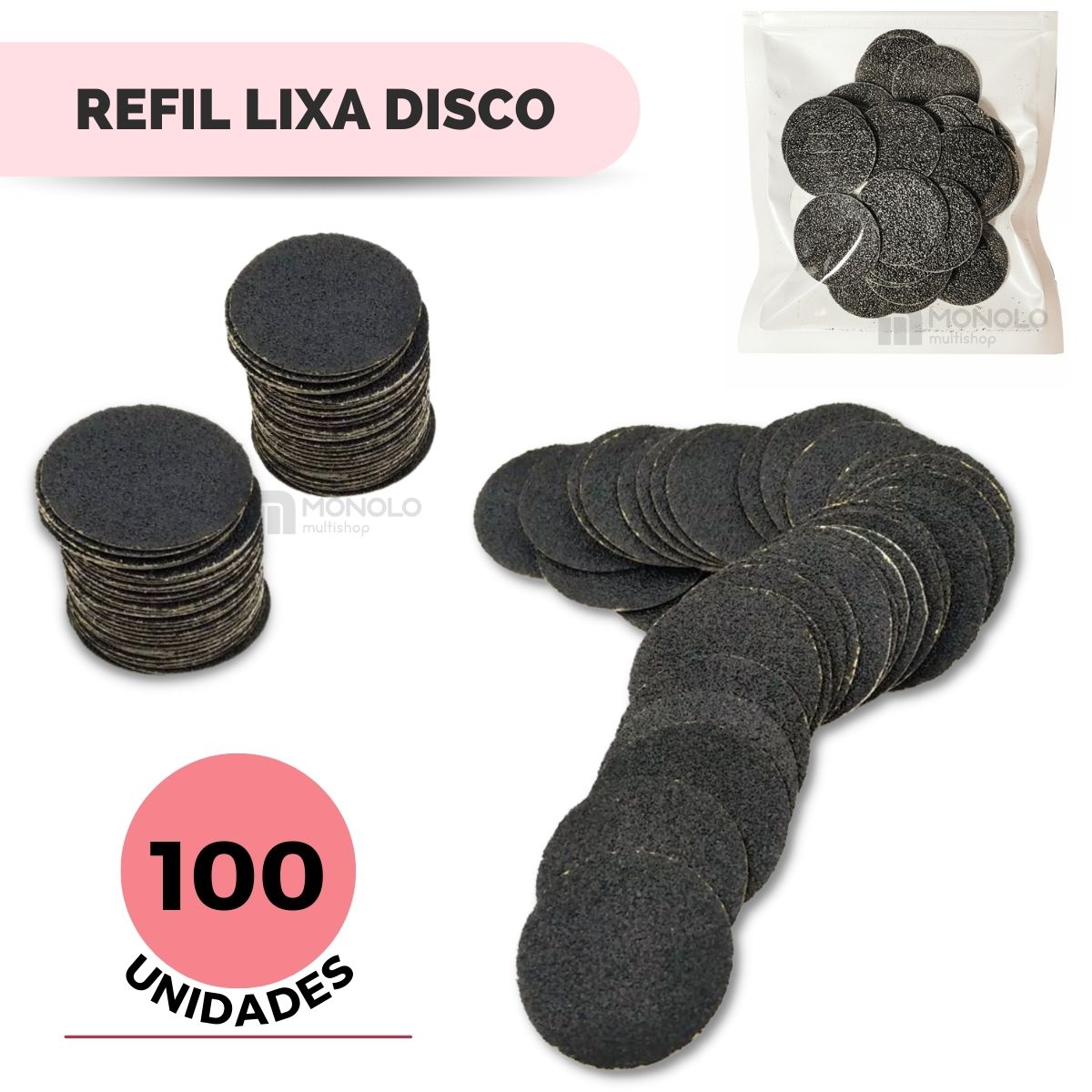 Refil Lixa Disco Pedicuro Adesiva 100 unidades - Image 2