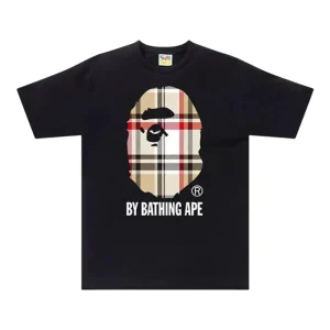 BAPE A Bathing Ape Check by Bathing T-shirt - Black