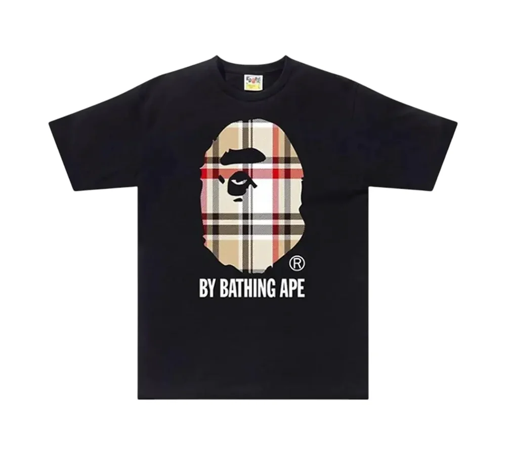 BAPE A Bathing Ape Check by Bathing T-shirt - Black - Image 2