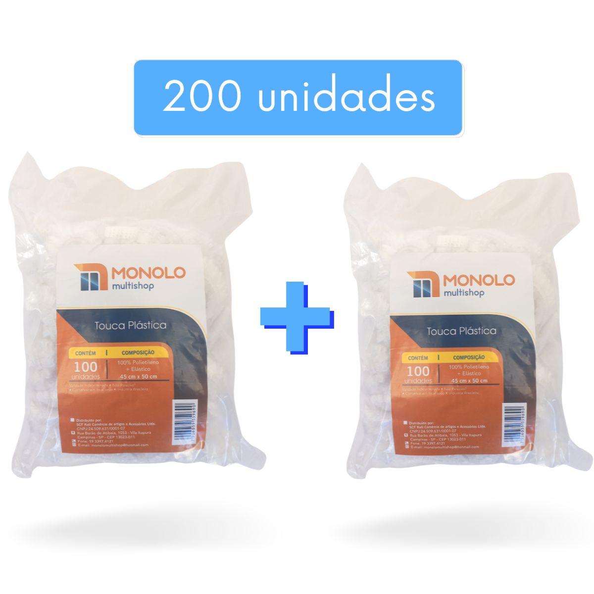 200 Toucas Plástica Descartável Banho Cabelo Sanfonada hotel - Image 9