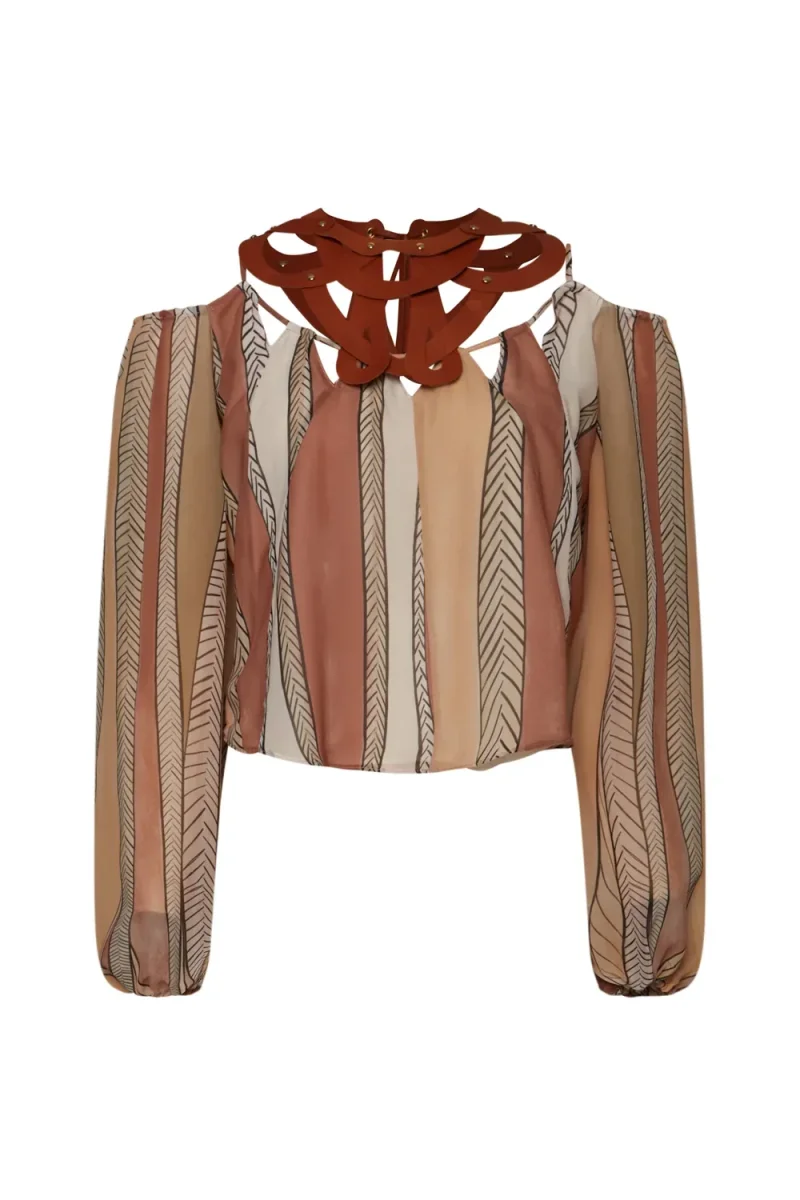 Camisa Colar de Pele Estampada Etnico - Masavi - Image 2