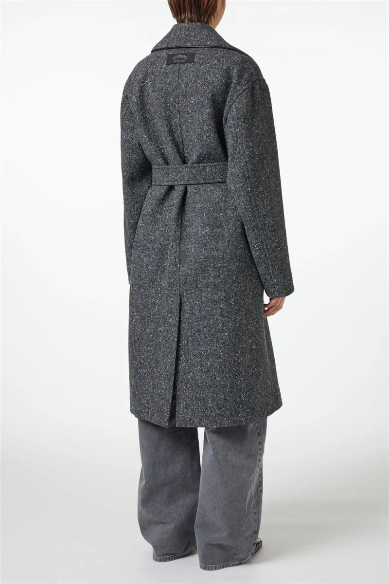 Casaco Robe em Bouclé Pesado com Cinto Amovível – Iceberg - Image 5