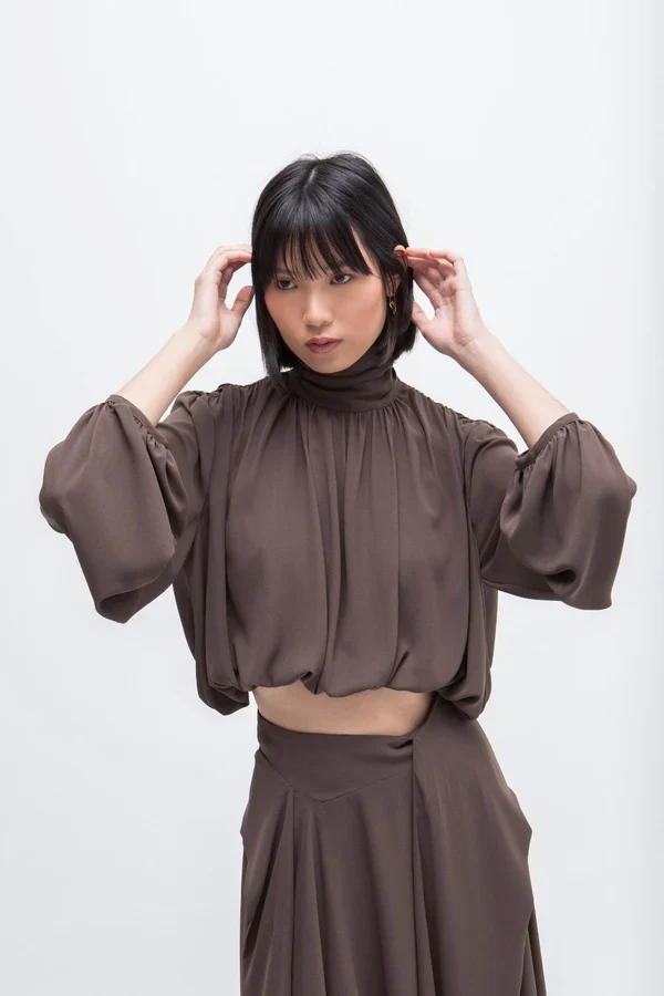 Blusa Bufante Castanho Noir - Masavi - Image 2