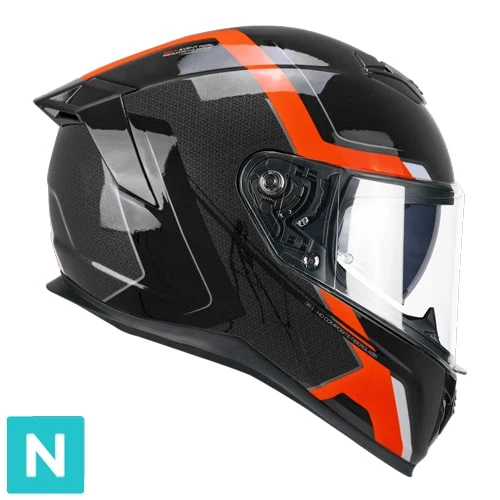 CGM 361X AVENT FIBRA CAPACETES INTEGRAL DE MOTO PRETO VERMELHO FLOU - Image 2