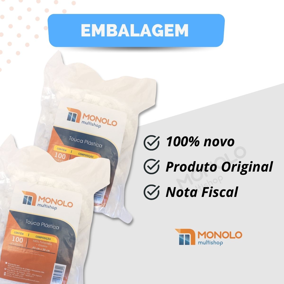 200 Toucas Plástica Descartável Banho Cabelo Sanfonada hotel - Image 5