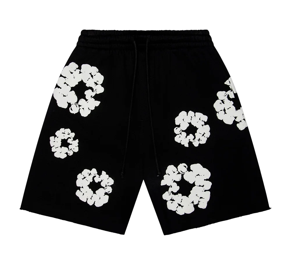 Denim Tears The Cotton Wreath Shorts - Black - Image 2