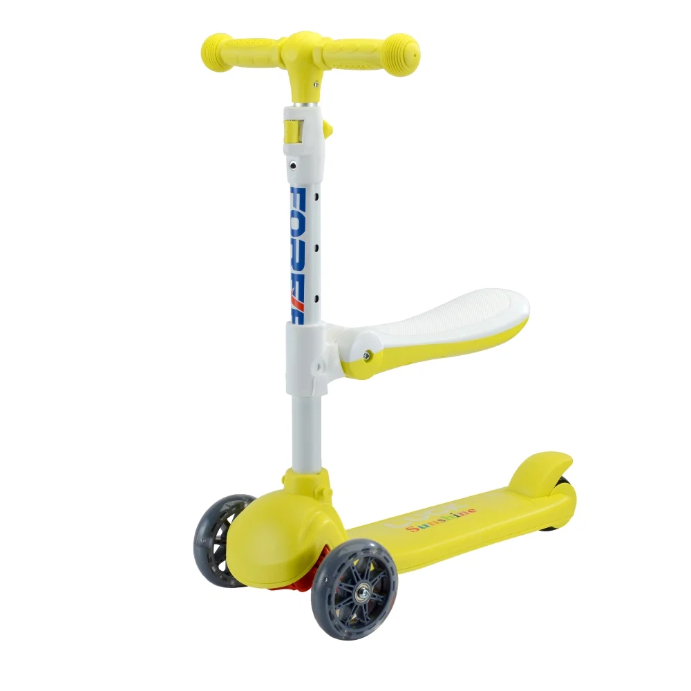 Trotinete infantil com assento - 3 em 1 - Amarelo - PEÇA DE EXPOSIÇÃO