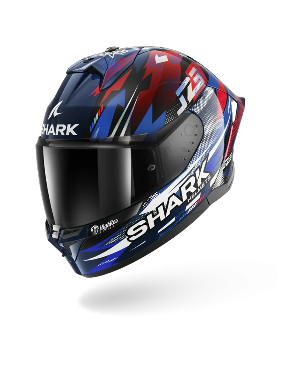 SHARK SKWAL CUP REPLICA ZARCO GP CAPACETES DE MOTO AZUL CROMO VERMELHO - Image 2