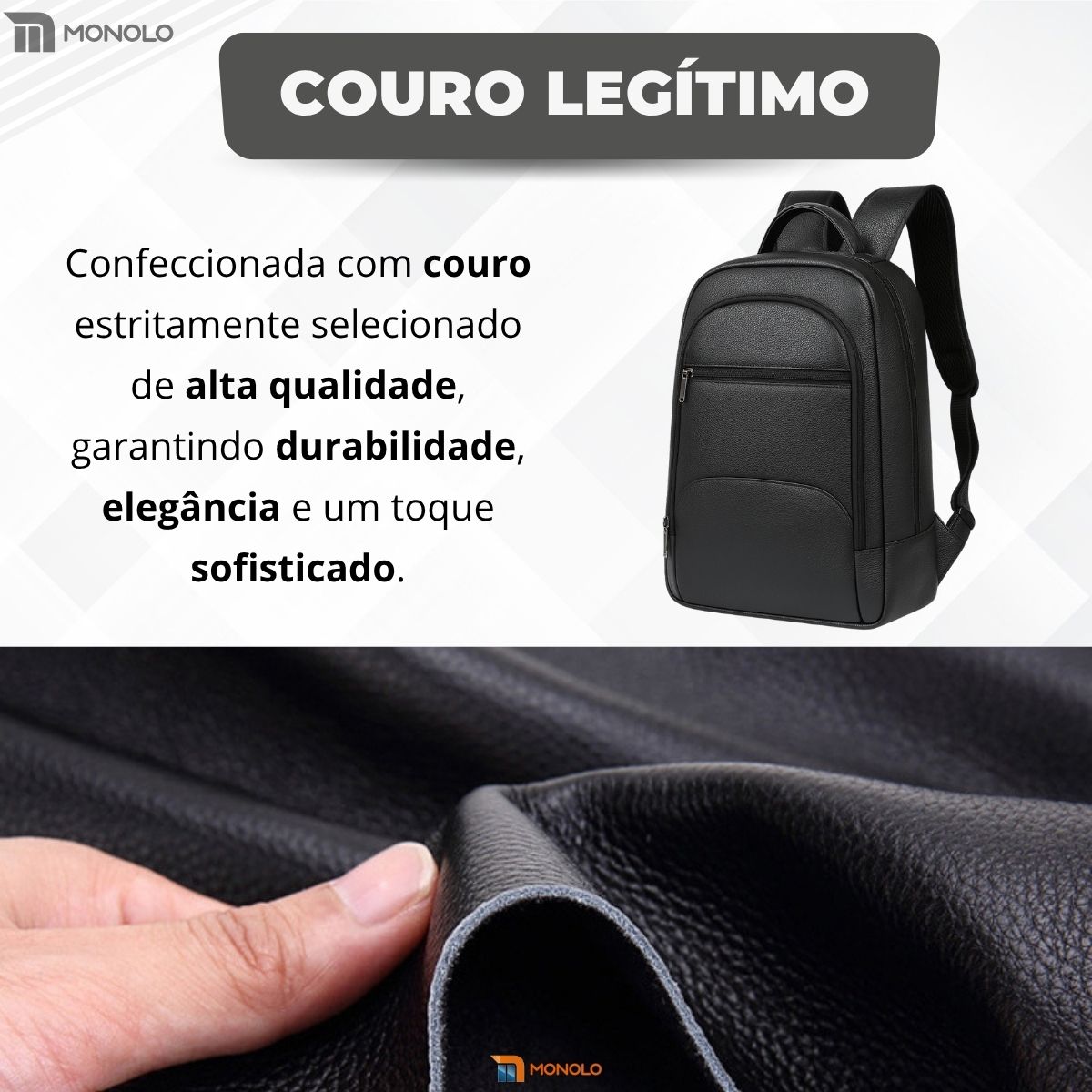 Mochila Couro Legítimo Masculina Executiva Notebook Luxo - Image 7