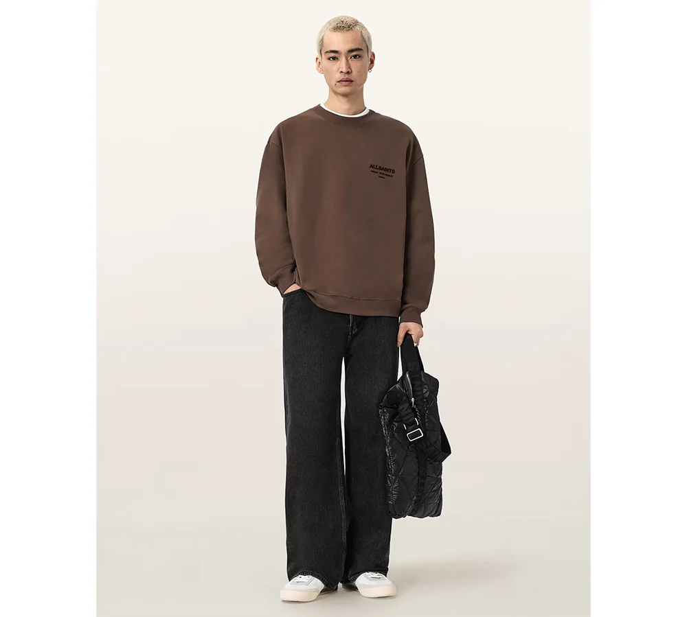 ALLSAINTS Xander Crewneck Sweatshirt - Brown - Image 3
