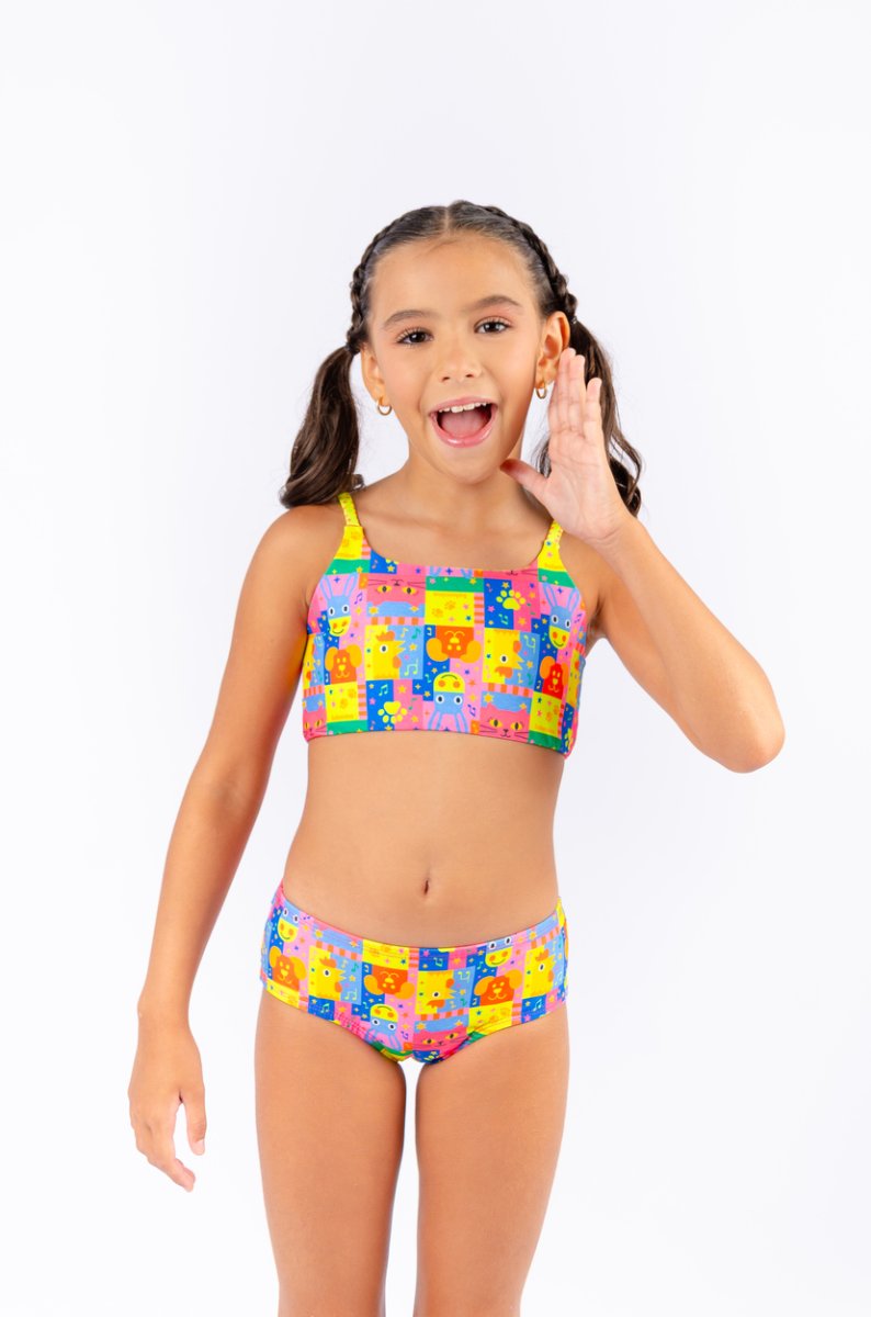 Biquíni Infantil Proteção UV 50+ Estampa Saltimbancos e A Lenda (Dupla Face) – Salaminakids - Image 3