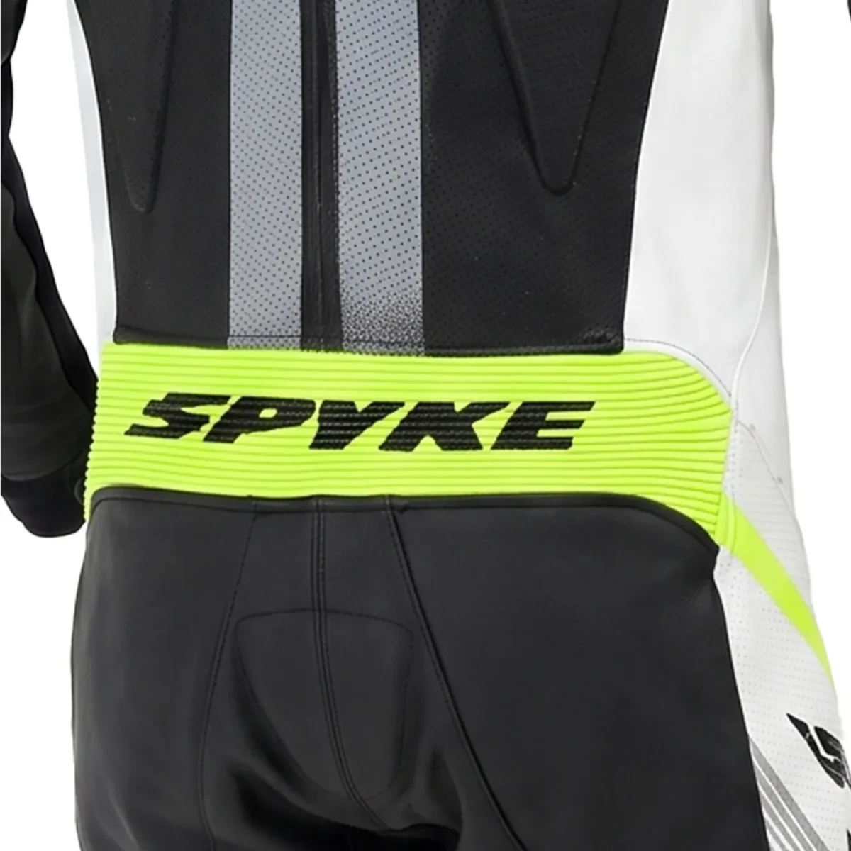 SPYKE ESTORIL 1PC FATOS DE MOTO PRETO BRANCO AMARELO FLUO - Image 5