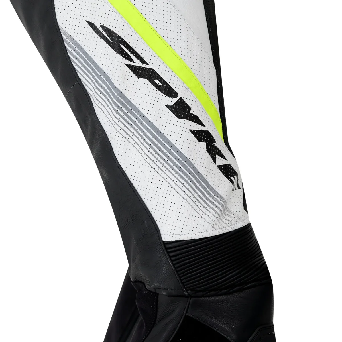 SPYKE ESTORIL 1PC FATOS DE MOTO PRETO BRANCO AMARELO FLUO - Image 7