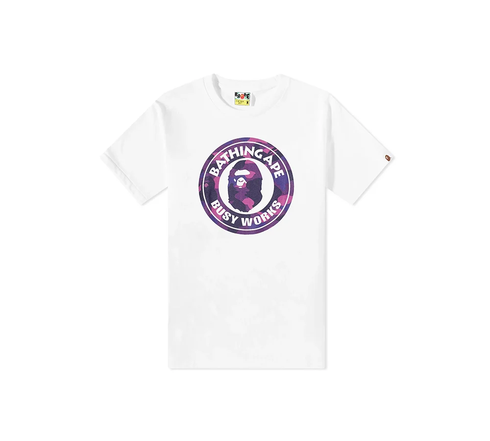 A Bathing Ape Colour Camo Busy Works T-shirt - White Purple - Image 2