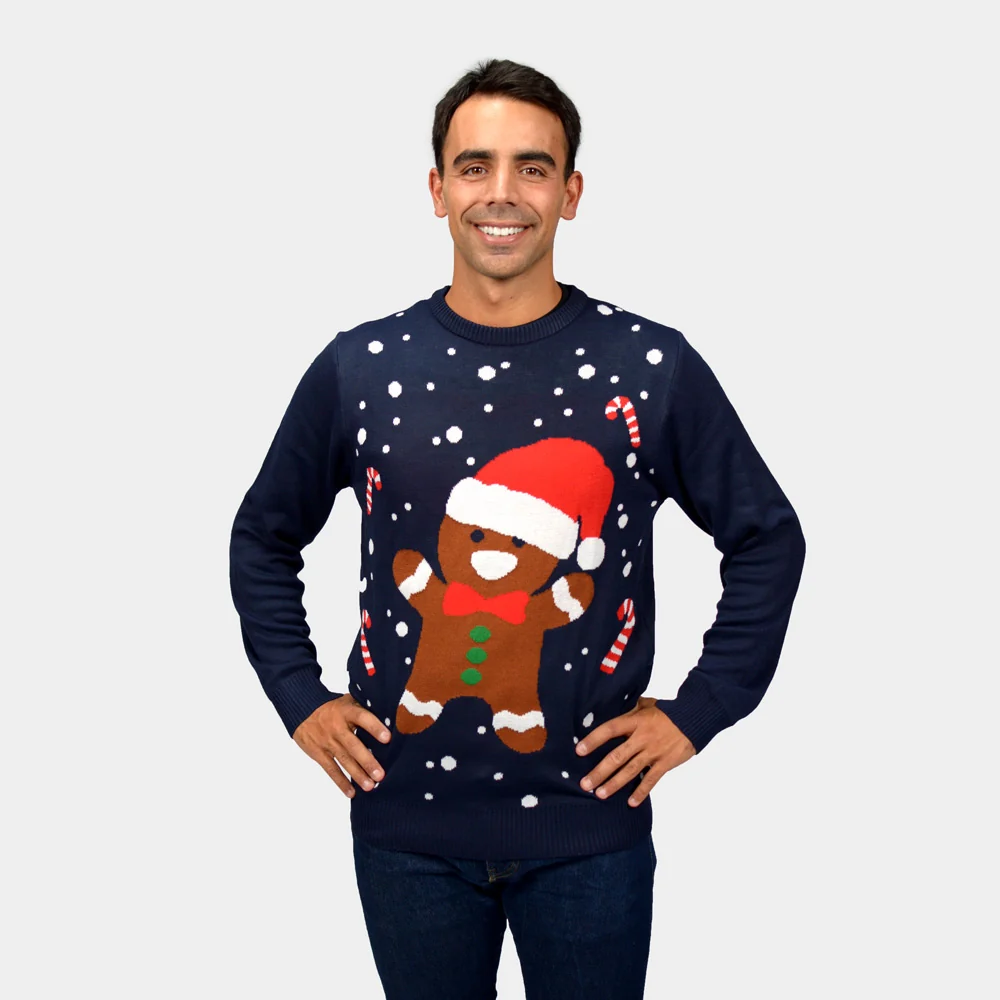 Camisola de Natal para Casal Azul Gingerbread - Image 3