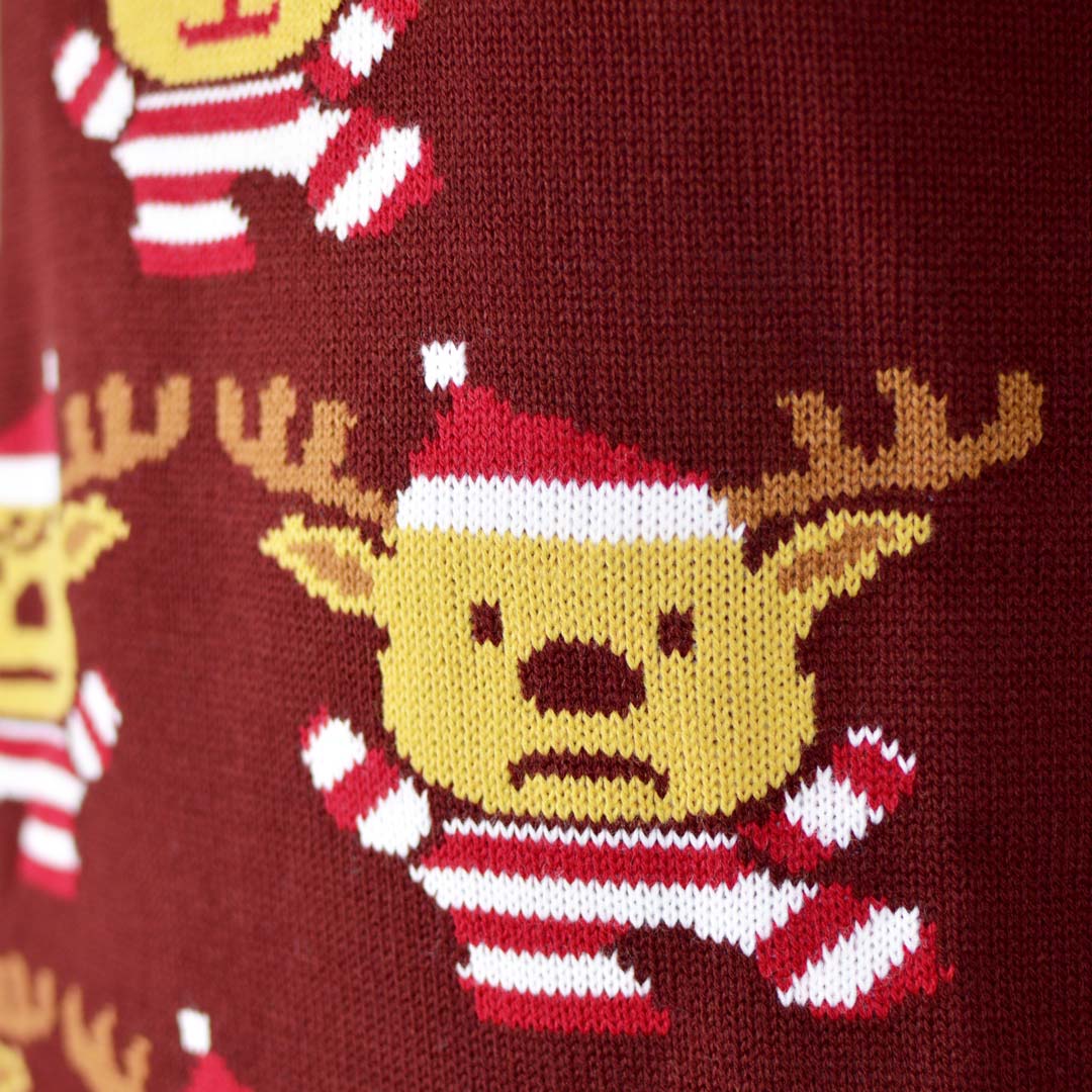 Camisola de Natal para Casal Granate com Rena, Árvore de Natal e Estrela - Image 4