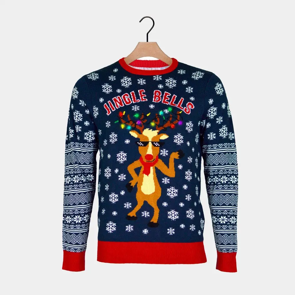 Camisola de Natal com Luzes LED para Família Jingle Bells - Image 8