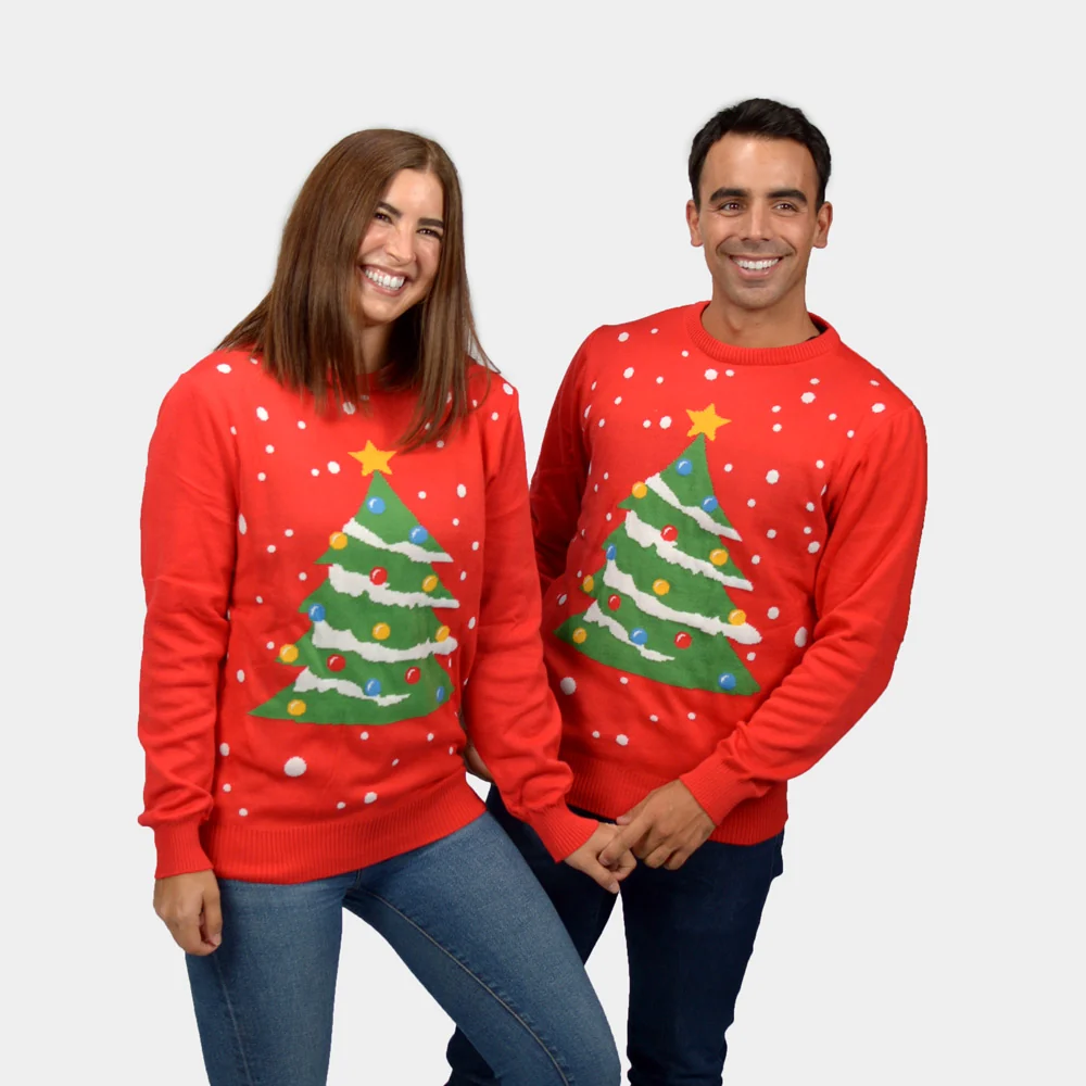 Camisola de Natal para Homem Vermelha Árvore de Natal - Image 4
