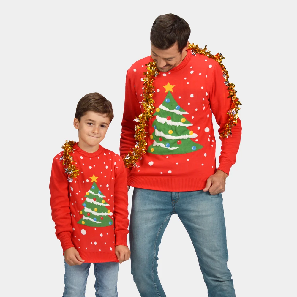 Camisola de Natal Vermelha para Menina y Menino Árvore de Natal - Image 4