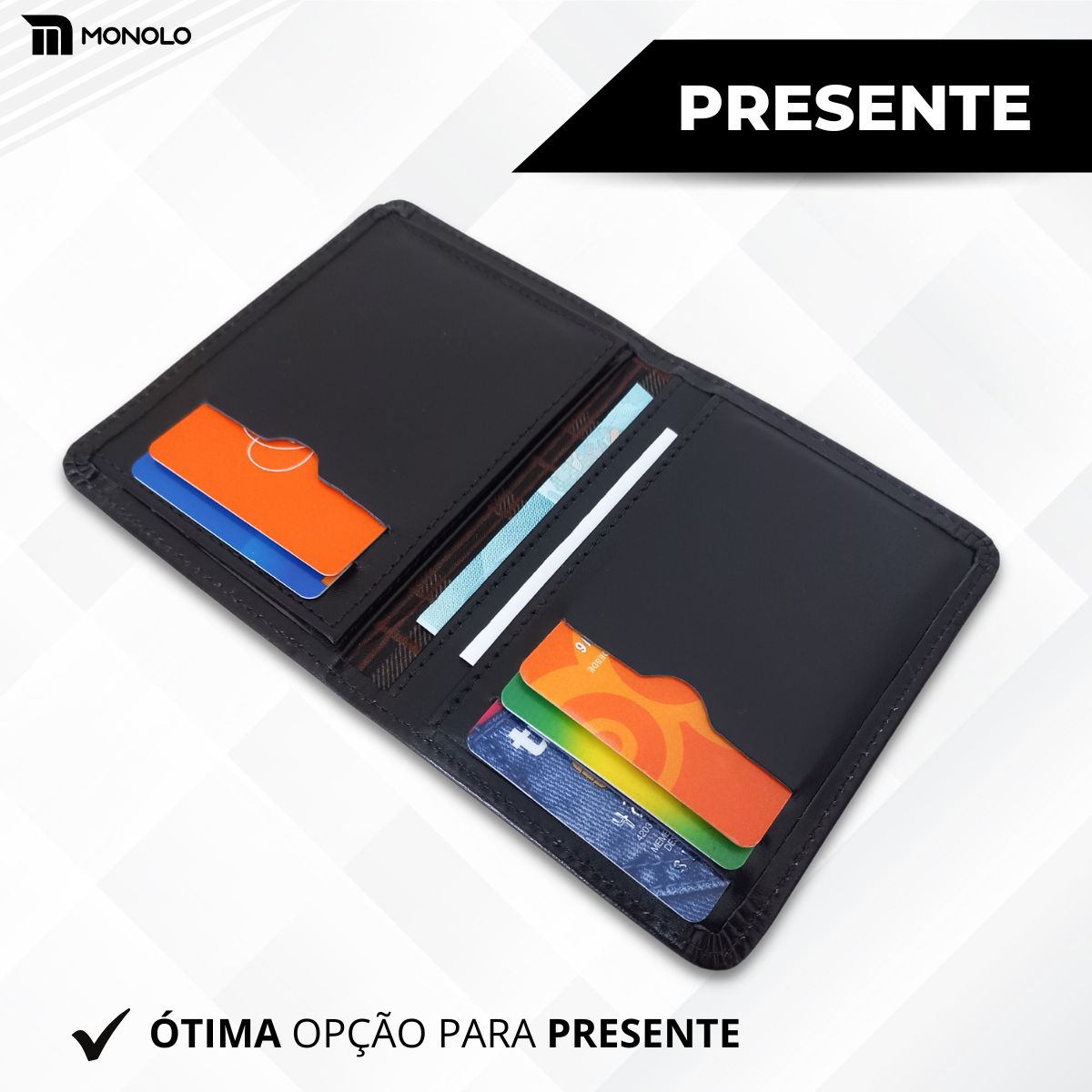 Carteira Porta Cartão Masculina Couro Legítimo Pequena Slim Carteira Porta Cartão Masculina Couro Legítimo Pequena Slim - Image 9