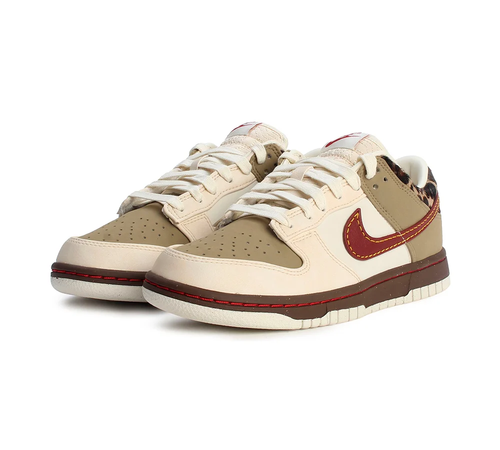 Nike Dunk Low Retro - Khaki Team Red Pearl White - Image 3