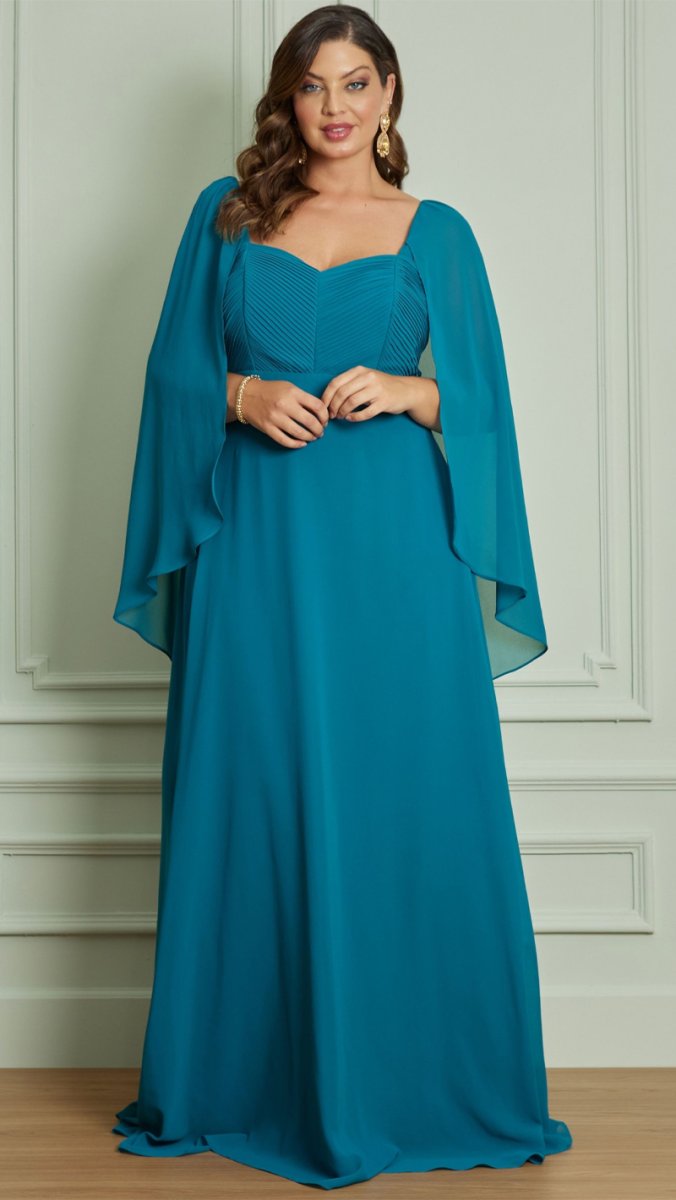 Vestido de Festa Plus Size Busto Plissado - Image 3