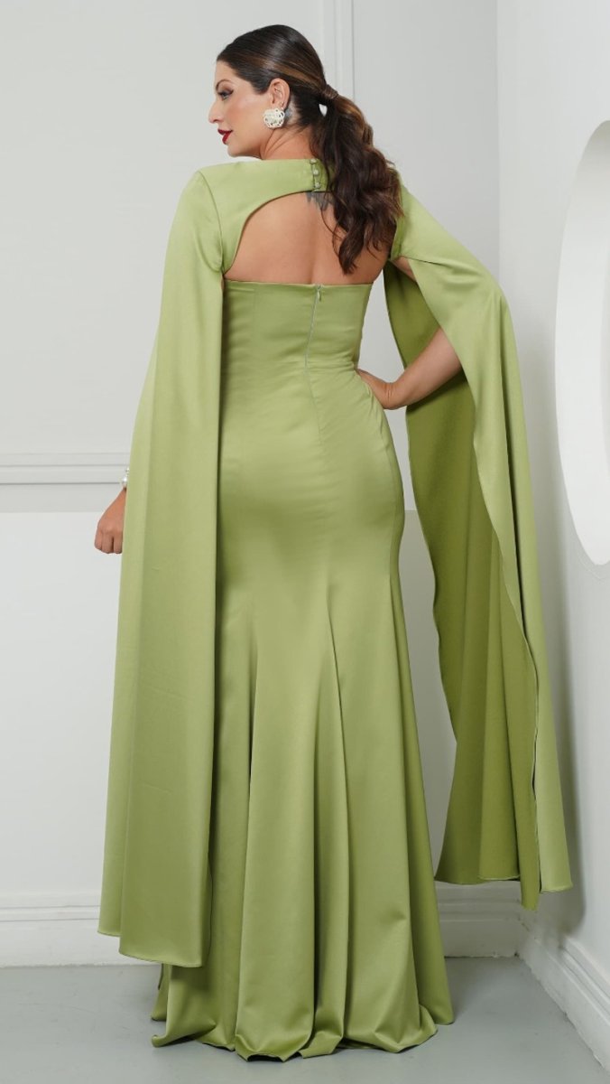 Vestido Festa Plus Size Cetim Capa Removível - Image 6