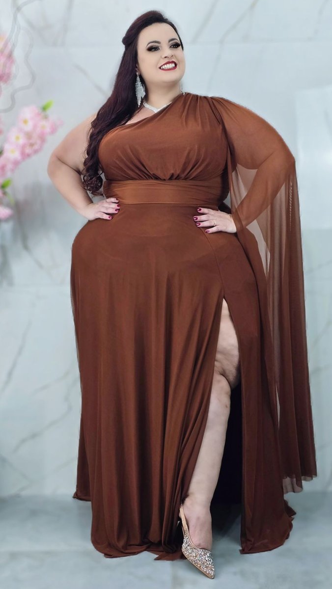 Vestido Festa Plus Size Tule Ombro Só - Image 6
