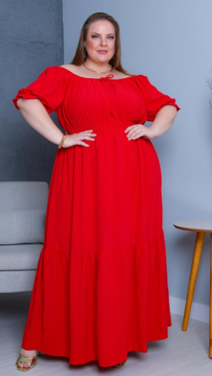 Vestido Longo Plus Size Ciganinha