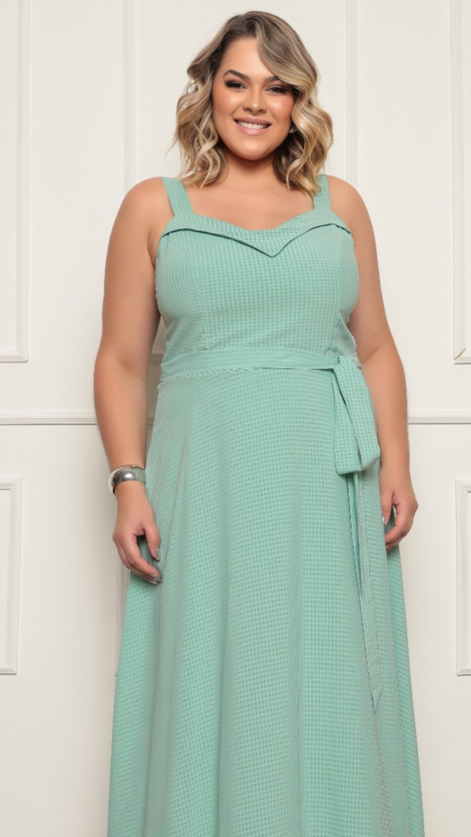 Vestido Plus Size Longo para Madrinhas Texturizado - Image 7