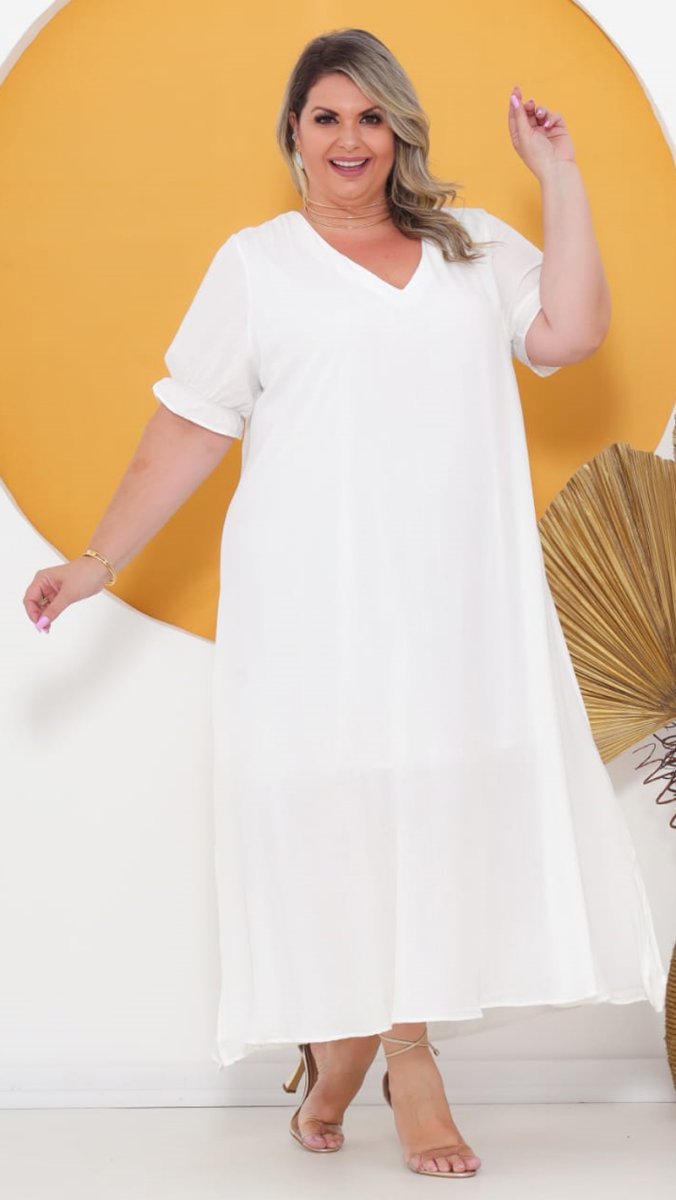 Vestido Plus Size Mangas Bufantes - Image 5