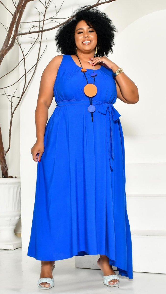 Vestido Plus Size Midi Viscolinho com Cinto - Image 3