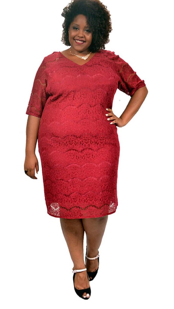Vestido em Renda Plus Size com mangas - Image 2